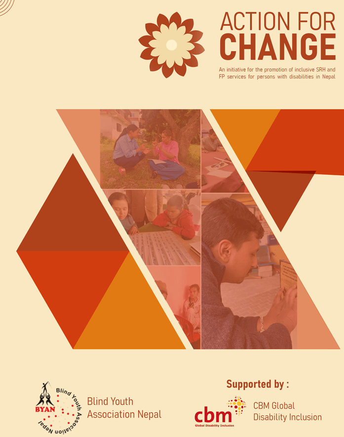 front cover of the learning document written Action For Change with logos of BYAN and CBM